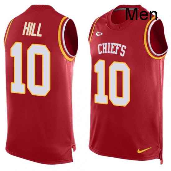 Men Nike Kansas City Chiefs 10 Tyreek Hill Limited Red Player Name Number Tank Top NFL Jersey